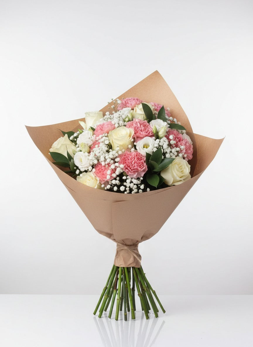 Ruby Snowfall Rose Bouquet